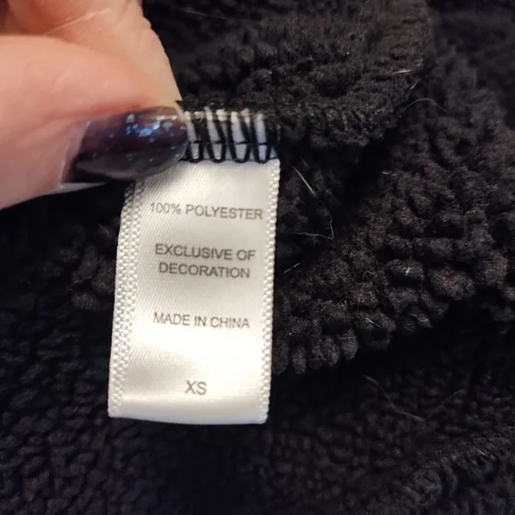 Cuddl Duds Women's XS Fleece Sherpa Snap Front Hooded Black Jacket - Picture 9 of 10